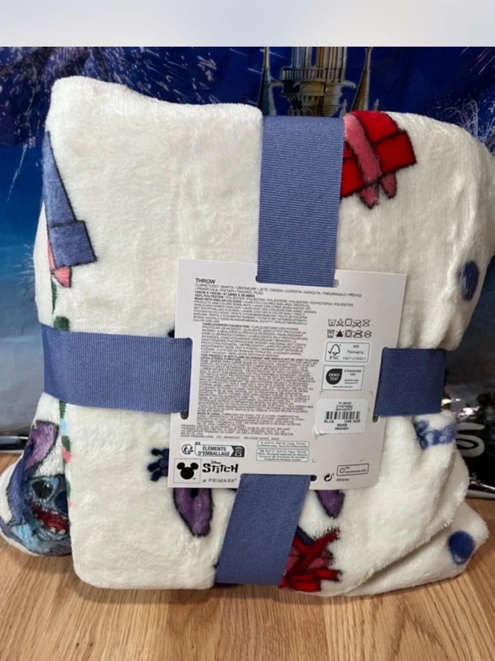 Disney Lilo & Stitch Angel Christmas Plush Throw Blanket  Primark Exclusive